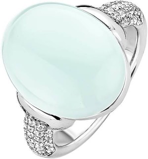 Кольцо серебряное с цирконием Summer light blue 2 Ti Sento (арт.12069LB)