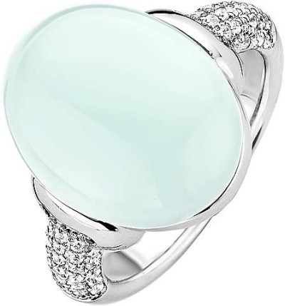 Кольцо серебряное с цирконием Summer light blue 2 Ti Sento (арт.12069LB)
