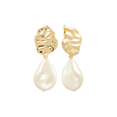 Серьги серебряные с жемчугом «Baroque Shine» Fresh Jewelry (арт.PI-E415-12-X-L-PN-X-X)