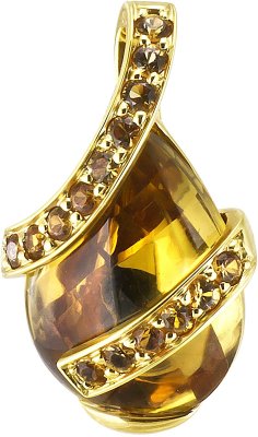 Кулон из золота с сапфиром и цитрином (Арт.sa113jsc)