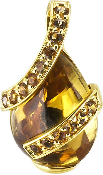 Кулон из золота с сапфиром и цитрином (Арт.sa113jsc)