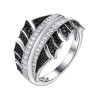 Кольцо с фианитами «Black&White Вихрь» серебро 925 Fresh Jewelry (арт.SL-R03350-X-WB-X-X-BW)