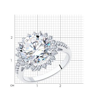 Кольцо из серебра с фианитом «Сияние королевы» Соколов (арт.94-110-00805-2)