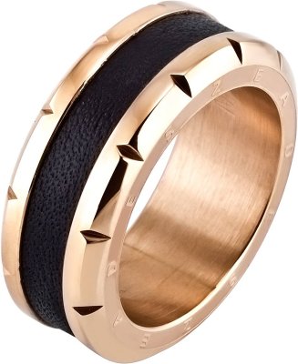 Кольцо из стали с кожей (Арт.zmr03058)