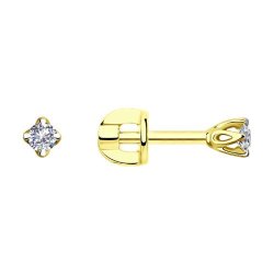Серьги из желтого золота с бриллиантами (Арт.1021785-2)