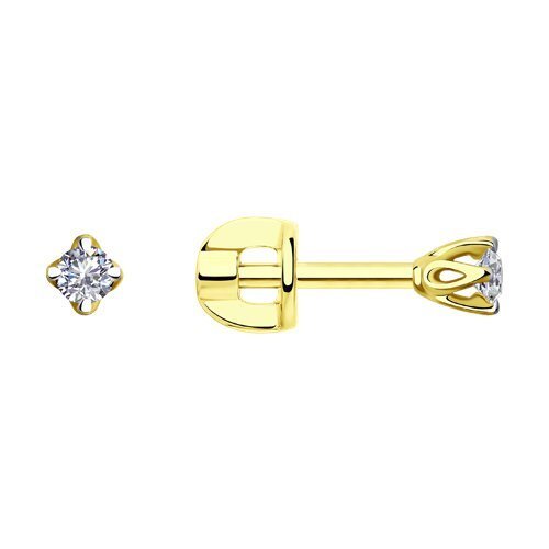 Серьги из желтого золота с бриллиантами (Арт.1021785-2)