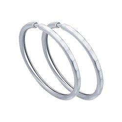 Серьги конго из серебра с алмазной гранью (Арт.94140071)