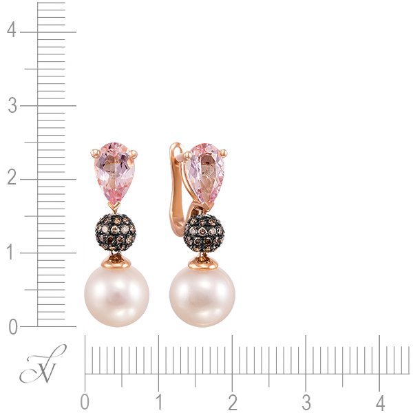 Серьги из золота с бриллиантом и жемчугом (Арт.e34113r_sr_dc_mr_wp_pink)