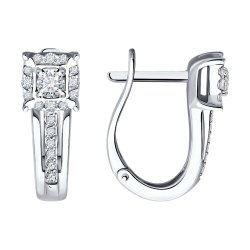 Серьги из белого золота с бриллиантами (Арт.1022138-3)