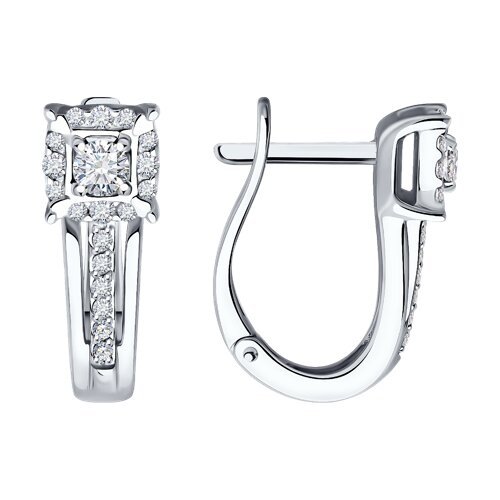 Серьги из белого золота с бриллиантами (Арт.1022138-3)