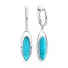 Серьги из серебра с бирюзой (Арт.94-321-02375-1) Серьги из серебра с бирюзой (Арт.94-321-02375-1)