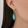 Серьги из серебра с бирюзой (Арт.94-321-02375-1) Серьги из серебра с бирюзой (Арт.94-321-02375-1)