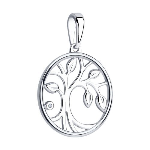 Подвеска из серебра с бриллиантом (Арт.87030059)