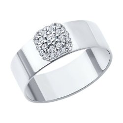 Кольцо из белого золота с бриллиантами (Арт.1012643-3)