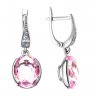 Серебряные серьги с фианитом синт. и розовым фианитом TEOSA 200-945-P