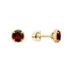 Серьги из золочёного серебра с гранатами (Арт.92022402)