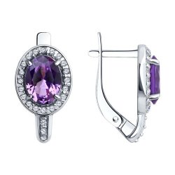 Серьги из серебра с ситаллами и фианитами (Арт.92022751)