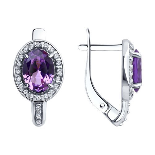 Серьги из серебра с ситаллами и фианитами (Арт.92022751)