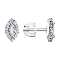 Серьги из белого золота с бриллиантами (Арт.1022196-3)
