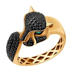 Кольцо из золота с бриллиантами и изумрудами (Арт.3010580)