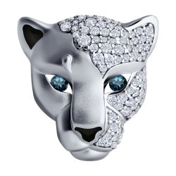 Брошь из серебра с фианитами и эмалью (Арт.94-140-02078-1)