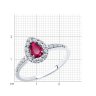 Кольцо из белого золота с бриллиантами и рубином (Арт.4010672-3)