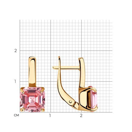 Серьги из золочёного серебра с кристаллами (Арт.93020971)