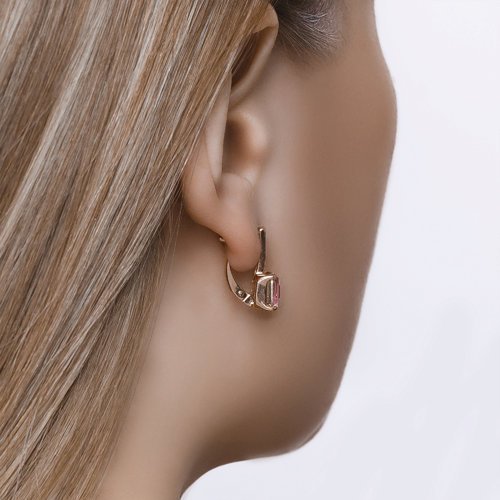 Серьги из золочёного серебра с кристаллами (Арт.93020971)