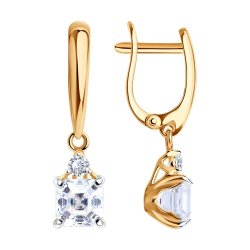Серьги из золоченого серебра с фианитами (Арт.93022384)