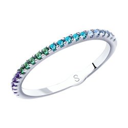 Кольцо из серебра с фианитами (Арт.94012902)