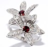 Кольцо серебряное с гранатом и куб. цирконием «Крылья Света» MyJewels (арт.210667-r-06-88)