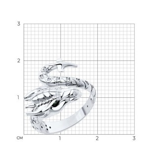 Кольцо из серебра с фианитами «Драконий Страж» Соколов (арт.9401)