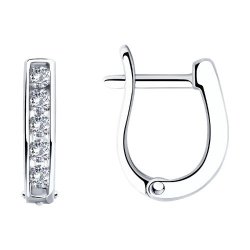 Серьги из серебра с фианитами (Арт.94026402)