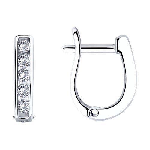Серьги из серебра с фианитами (Арт.94026402)