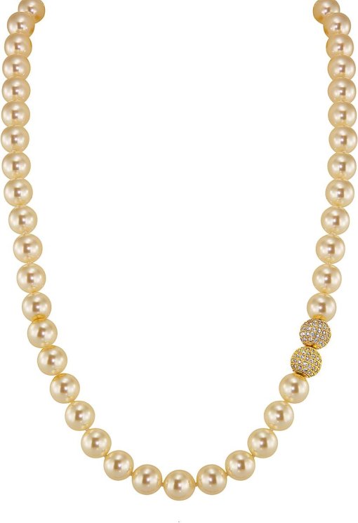 Ожерелье из серебра с жемчугом и кристаллом swarovski (Арт.32l-gk-5)