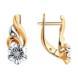 Серьги из комбинированного золота с бриллиантами (Арт.51-220-00021-1)