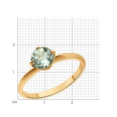 Кольцо золотое с празиолитом «Нежное Сияние» Соколов (арт.51-310-01764-3)