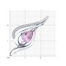 Брошь из серебра с аметистом и фианитами (Арт.94-340-01045-3)