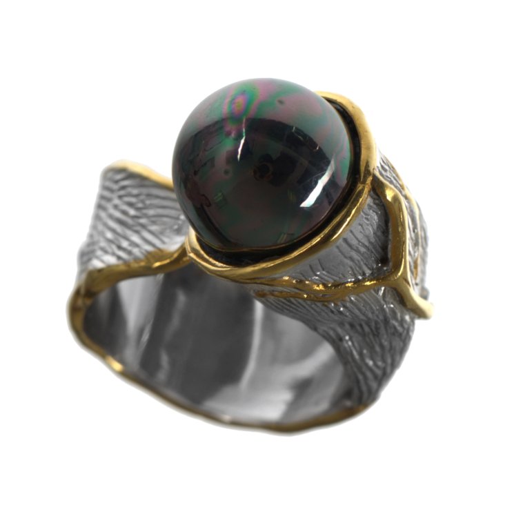 Серебряное кольцо BEAVERS с жемчугом 1087jb