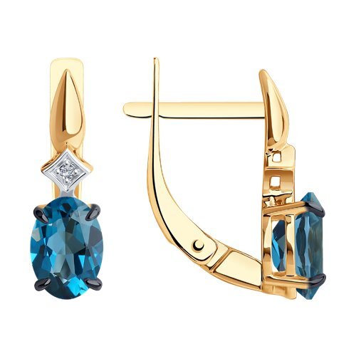 Серьги золотые пробы 585 с топазом (Арт.51-320-01919-2)