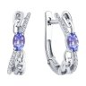 Серьги из белого золота с бриллиантами и танзанитами (Арт.6024451-3)