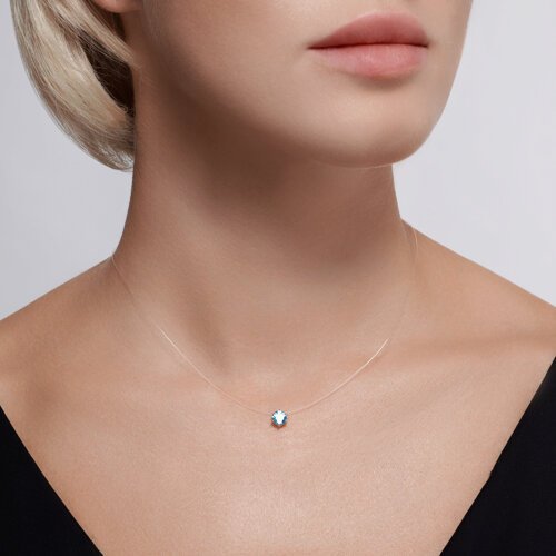 Колье золотое пробы 585 с топазом (Арт.51-370-01476-1)