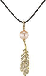 Кулон из серебра с жемчугом и кристаллом swarovski (Арт.cbp-3-44-12-g)