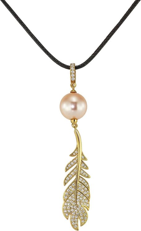 Кулон из серебра с жемчугом и кристаллом swarovski (Арт.cbp-3-44-12-g)