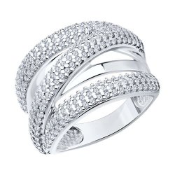 Кольцо из серебра с фианитами (Арт.94013734)