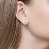 Серьги-пусеты из серебра с фианитом «Чистый блеск» Соколов (арт.9402)