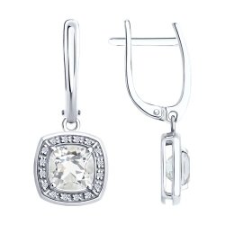 Серьги золотые пробы 585 с горным хрусталем (Арт.72-00506-3)