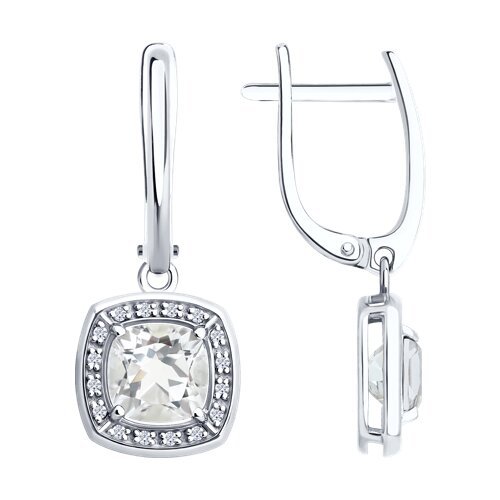 Серьги золотые пробы 585 с горным хрусталем (Арт.72-00506-3)