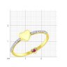 Кольцо из желтого золота с корундом и фианитами (Арт.017520-2)