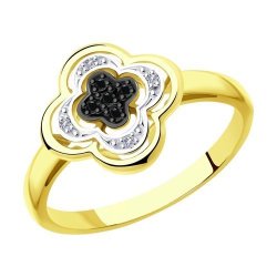 Кольцо из желтого золота с бриллиантами (Арт.7010060-2)